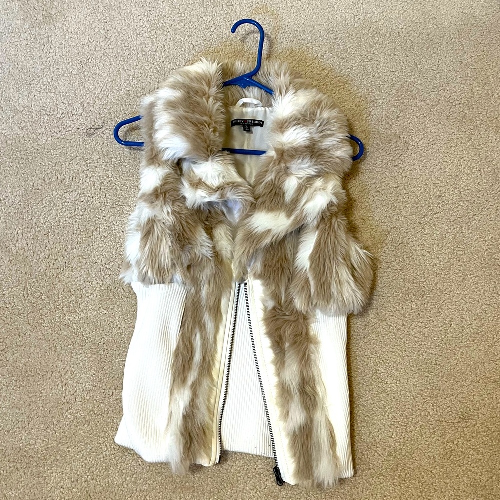 Ashley Premium Half Zip Fur Vest